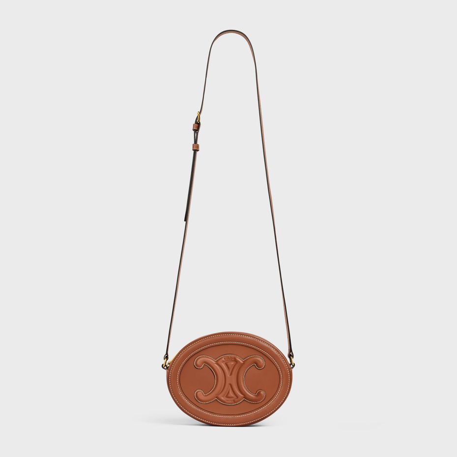 OVAL BAG CUIR TRIOMPHE IN SMOOTH CALFSKIN TAN